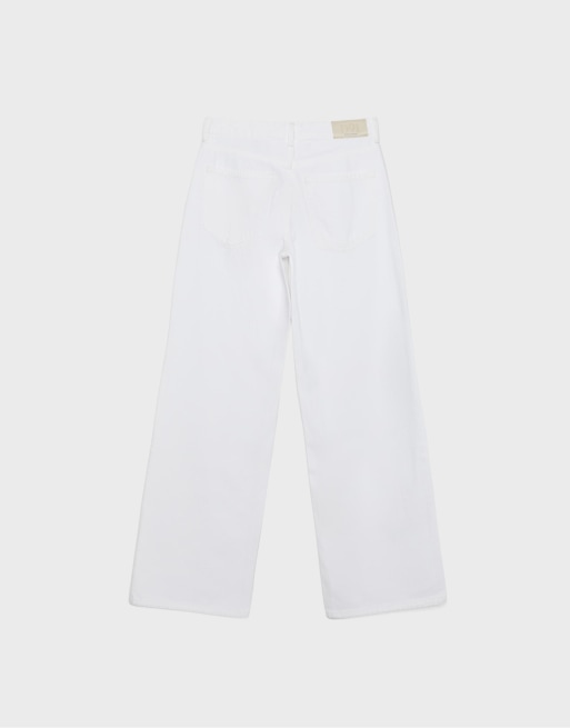Stradivarius – D91 – Vita jeans i twill med låg midja och vida ben, 7 av 7