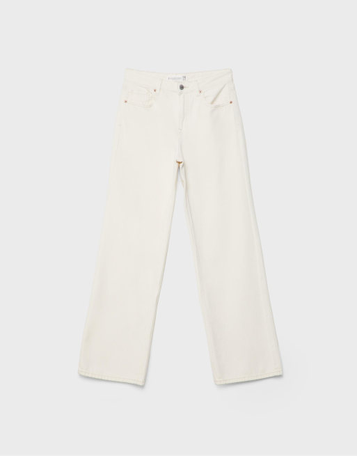 Stradivarius – D92 – Gerade geschnittene, weite Jeans in Vanille, 6 von 7