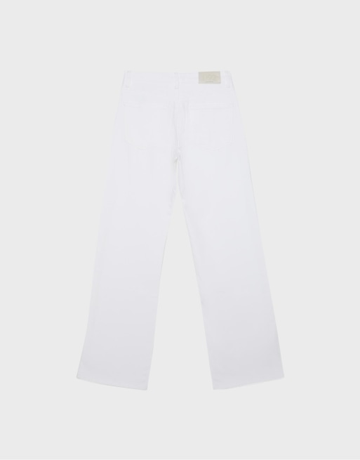 Stradivarius - D92 - Jean droit ample - Blanc, 7 de 7