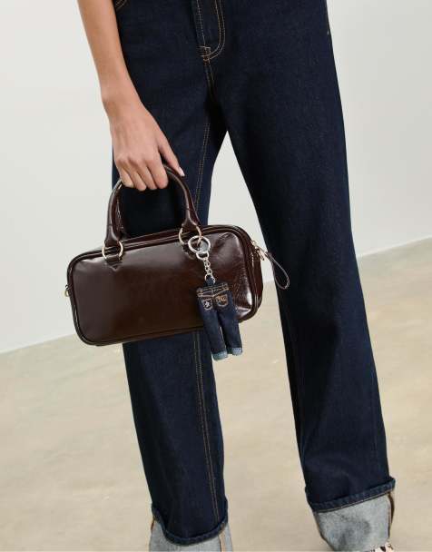 Stradivarius D92 jeans charm keyring in indigo - view 1