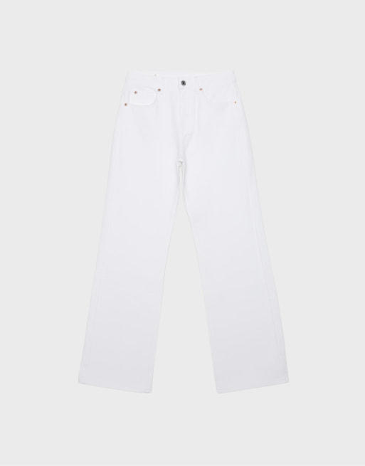 Stradivarius - D92 - Jeans dritti ampi bianchi, 6 di 7