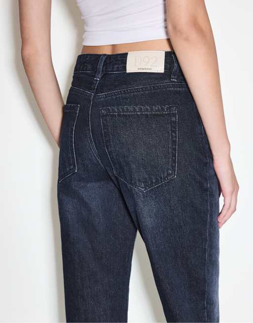 Stradivarius D92 jeans dritti e ampi in denim lavaggio grigio chiaro, 4 di 7