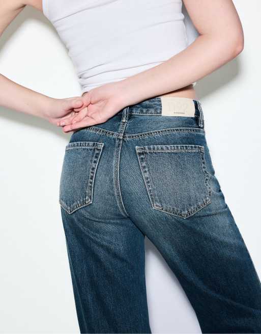 Stradivarius – D92 – Jeans in hellgrauer Denim-Waschung mit weitem Bein und geradem Schnitt, 2 von 7