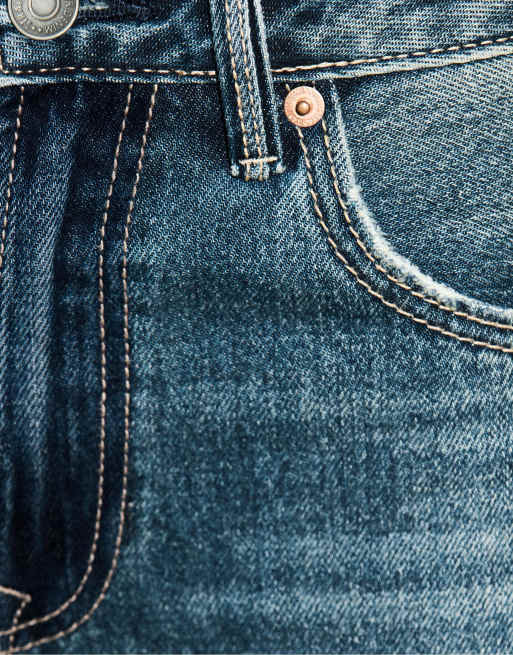 Stradivarius - D92 - Jeans med lige vide ben i denim i lysegrå vask, 4 af 7