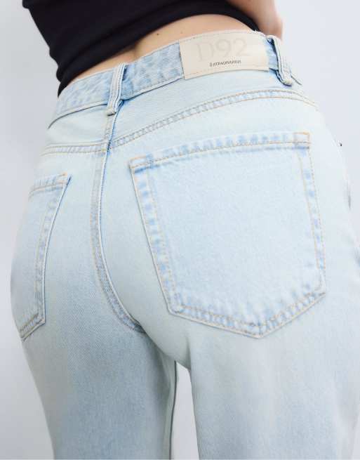 Stradivarius - D92 - Jeans met rechte wijde pijpen in licht bleekblauw, 4 van 4