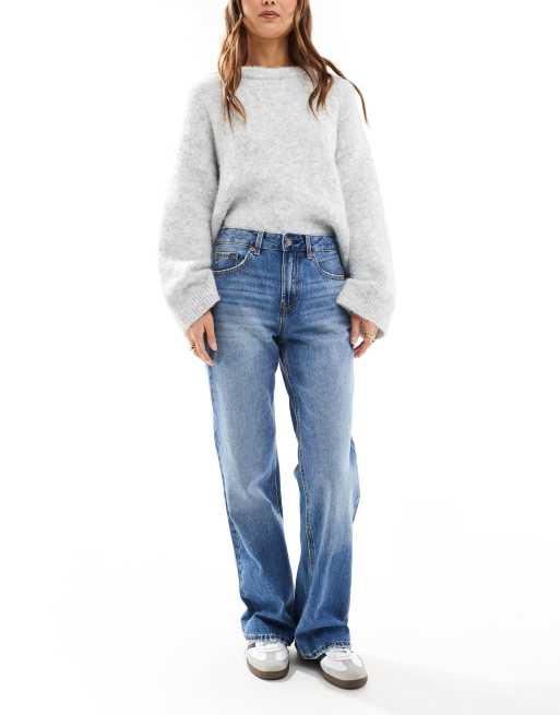 Stradivarius - D92 - Rechte denim jeans in donkere wassing