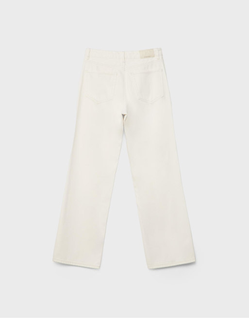Stradivarius D92 straight wide jeans in vanilla, 7 of 7