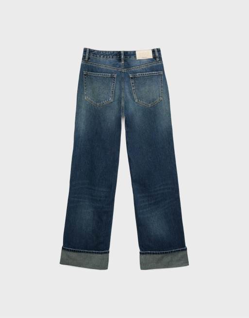 Stradivarius D92 straight wide-leg jeans in light grey denim wash, 7 of 7