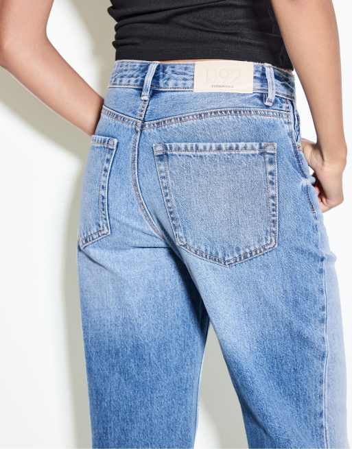 Stradivarius D92 Straight Wide-Leg Jeans in mittelhellblauem Denim, 4 von 4
