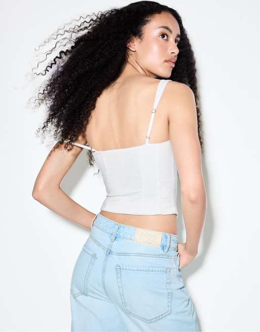 Stradivarius D92 tall straight wide-leg jeans in medium light blue denim, 2 of 5