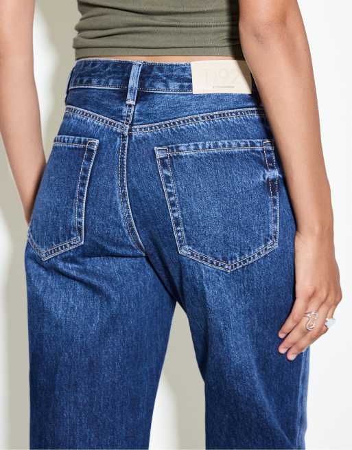 Stradivarius D92 wide-leg straight jeans in medium blue denim, 4 of 4