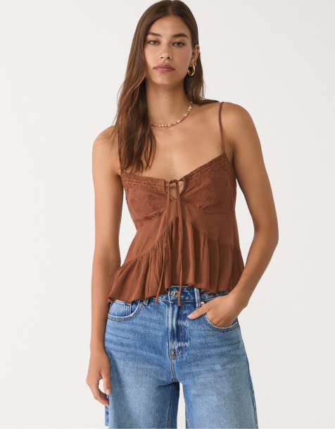 Stradivarius - D93 - Blå overfarvede longline denimshorts - view 1