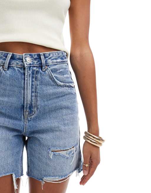 Demon&Hunter Women's Short Jeans DH8023U - Blue Super Skinny Denim Shorts (Size 32)