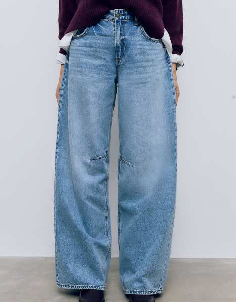 Stradivarius - D94 - Jeans comodi a fondo ampio lavaggio medio - view 1