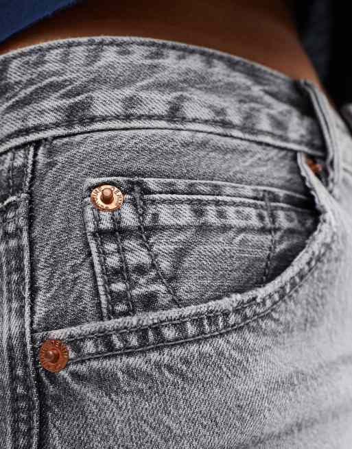 Stradivarius - D98 - Forvaskede grå jeans med lige ben, 3 af 5