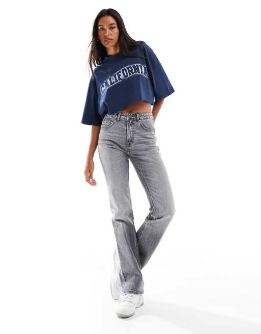Stradivarius – D98 – Jeans in verwaschenem Grau mit geradem Bein, 2 von 5
