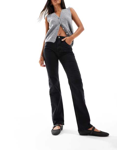 Stradivarius - D98 - Jeans met rechte pijpen in zwart - view 1