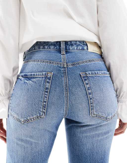 Stradivarius - D98 - Rechte jeans in medium wassing, 4 van 5