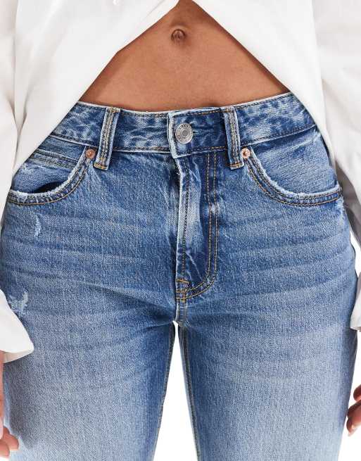 Stradivarius - D98 - Rechte jeans in medium wassing, 5 van 5