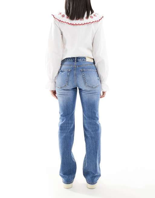 Stradivarius D98 straight leg jeans in medium wash, 3 of 5