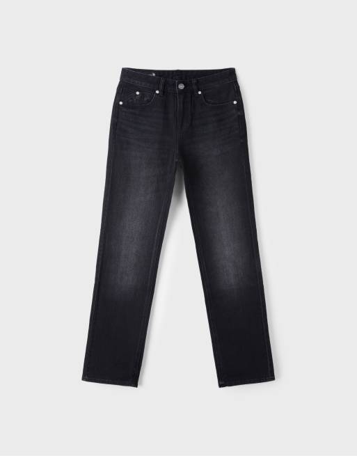 Stradivarius D98 straight-leg jeans in washed black, 6 of 7