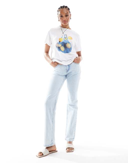 Stradivarius - D98 - Tall - Jeans met rechte pijpen in lichtblauw