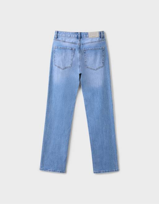 Stradivarius D98 vintage effect straight-leg jeans in medium blue denim, 7 of 7