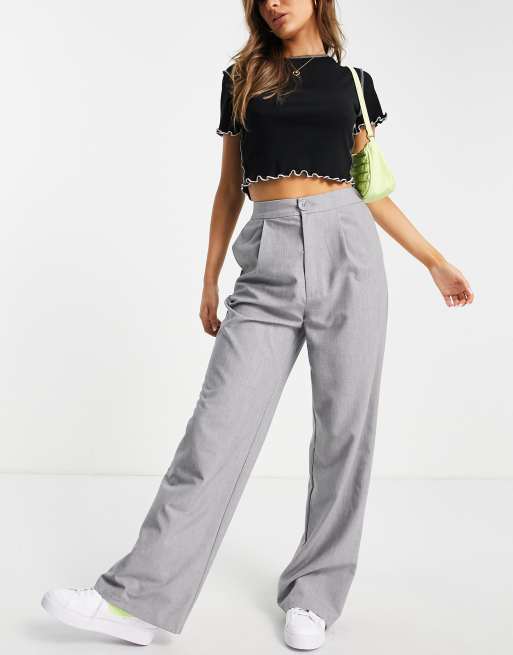 Stradivarius – Dad-Hose in Grau mit legerem Schnitt und weitem Bein, 4 von 4