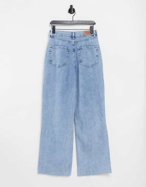 Stradivarius - Dad jeans a vita bassa blu slavato, 2 di 4