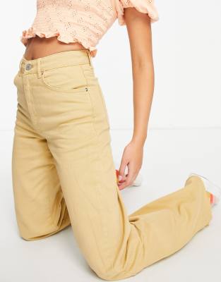 Stradivarius - Dad-Jeans im Stil der 90er in Karamell-Beige-Braun