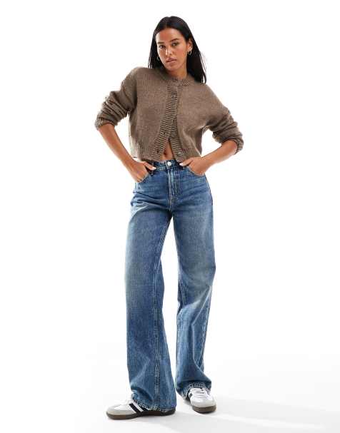 Stradivarius – Dad-Jeans in dunkler Vintage-Waschung mit weitem Schnitt - view 1