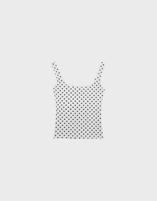 Stradivarius - Débardeur à encolure carrée et pois, 6 de 7