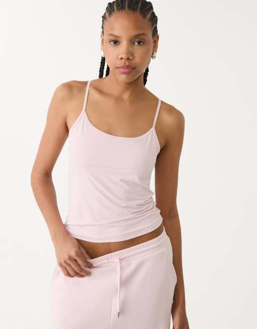Stradivarius - Débardeur basique - Rose pastel 
