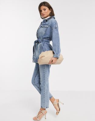 stradivarius denim jumpsuit