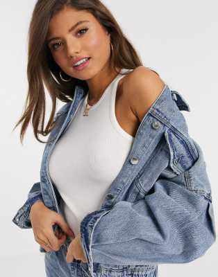 elastic denim jacket