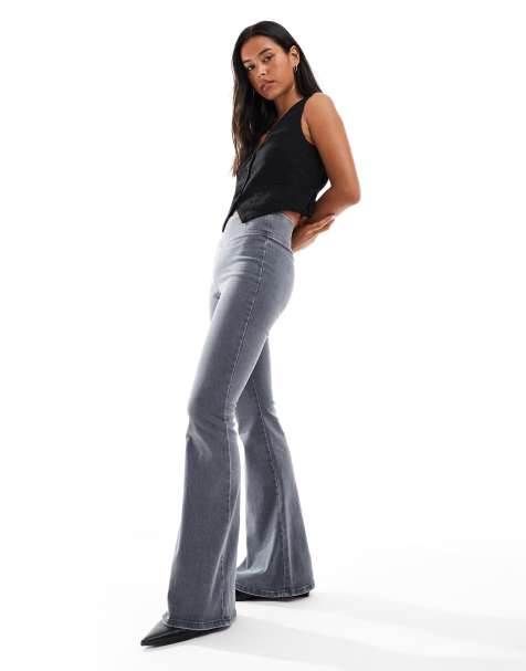 Stradivarius denim jegging in grey wash - view 1