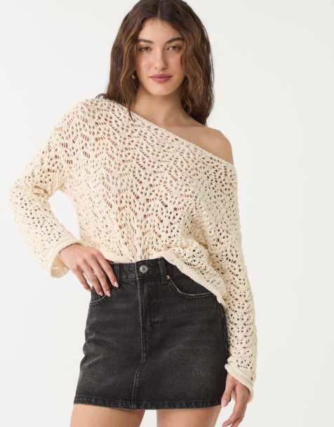 Stradivarius denim mini skirt in washed black