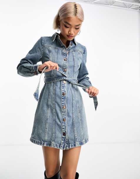 Denim jurken Jeans en overhemdjurken ASOS