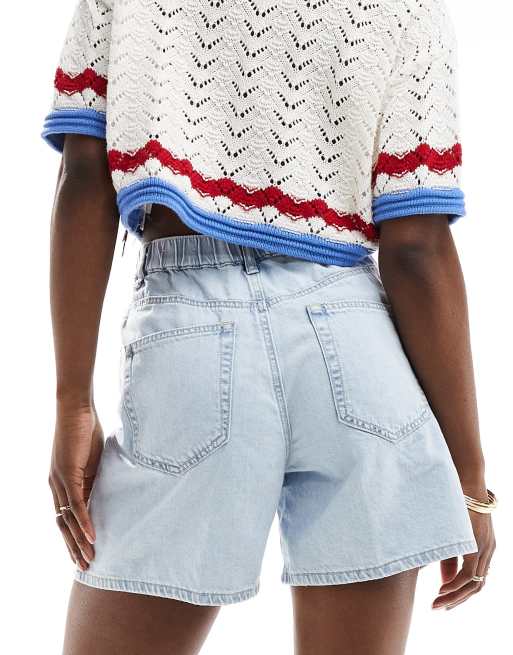 Stradivarius denim shorts in light blue ASOS