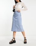 [Stradivarius] Stradivarius denim tube skirt in light blue 6 Light blue