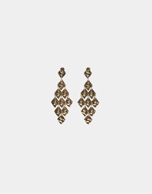 Stradivarius Diamond-shaped earrings in gold