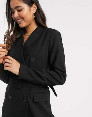 black double breasted blazer dress