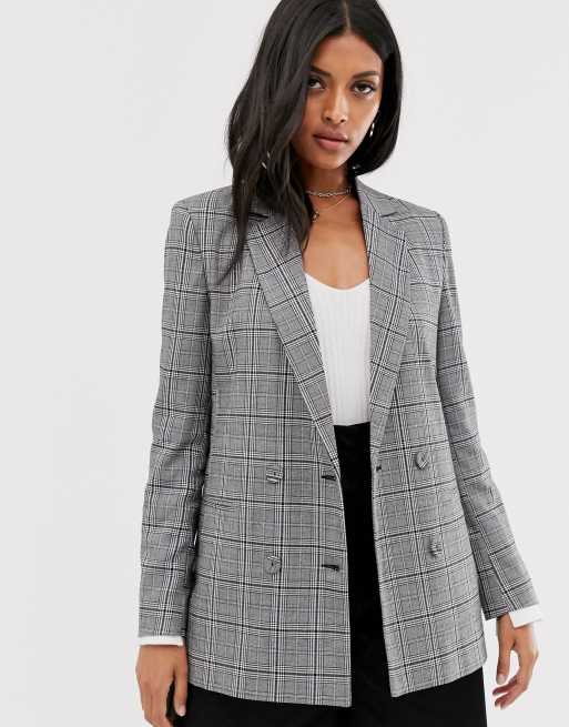 Ladies grey check blazer new arrivals