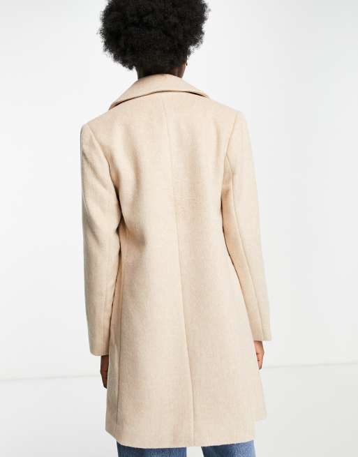 Stradivarius double breasted tailored coat in camel