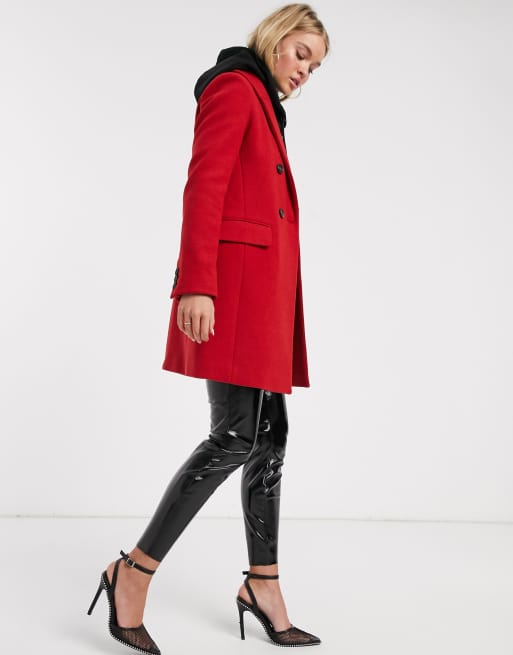 Asos red clearance coat