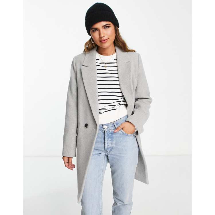 Stradivarius double button on sale mid length coat