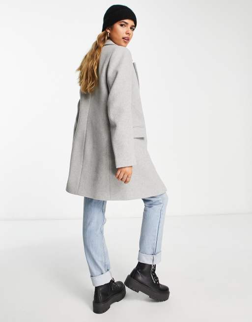 Stradivarius wool tie waist car clearance coat