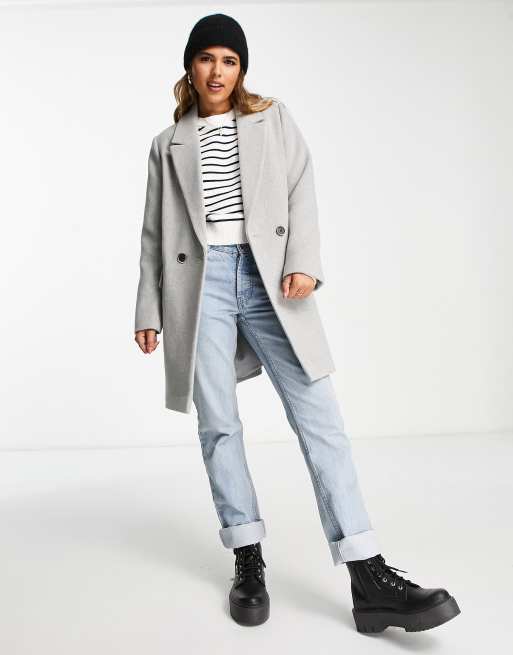 Gray wool coat on sale womens