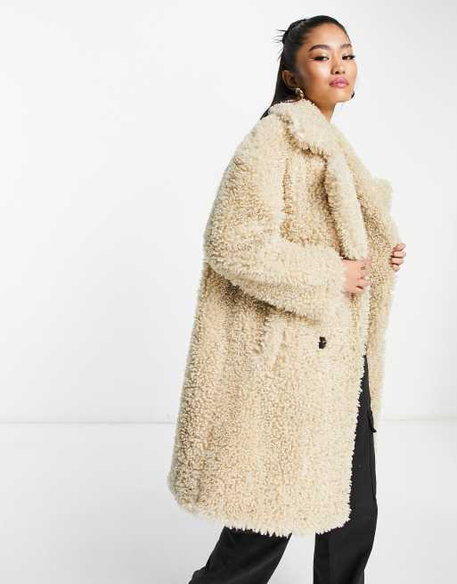 Mango faux hotsell fur teddy coat