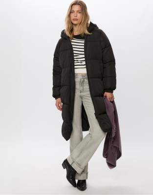 Stradivarius - Doudoune longue - Noir